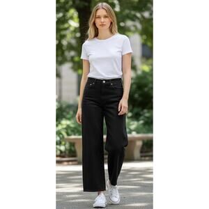 Velvet Heart Cliff Black Wide Leg High Rise Ankle Jeans NWT 27